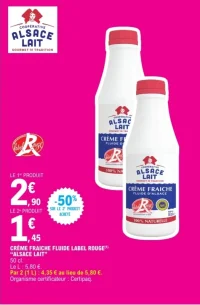 CRÈME FRAICHE FLUIDE LABEL ROUGE "ALSACE LAIT"