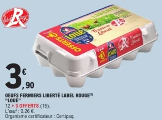 OEUFS FERMIERS LIBERTÉ LABEL ROUGE "LOUÉ"