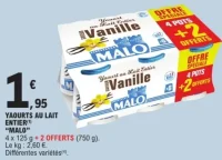 YAOURTS AU LAIT ENTIER "MALO"