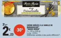 Crème brûlée à la vanille de Madagascar Marie Morin