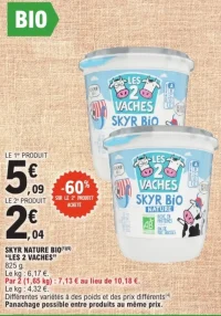Skyr Nature Bio Les 2 Vaches