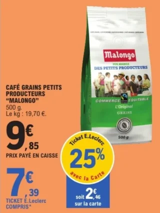Café grains petits producteurs Malongo