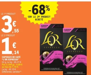 Capsules de café L'Or Espresso Or Rose