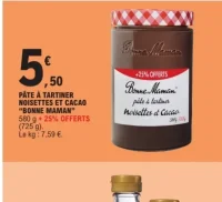 PÂTE À TARTINER NOISETTES ET CACAO "BONNE MAMAN"