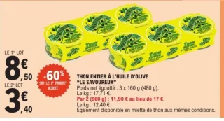 Thon entier à l'huile d'olive Le Savoureux