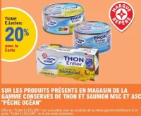 Conserves de thon et saumon MSC et ASC Pêche Océan