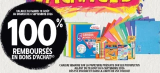 Sélection de fournitures de papeterie (Cahiers Clairefontaine Koverbook, stylos et feutres Bic...)