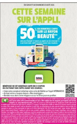 50% en avantage carte sur le rayon Beauté