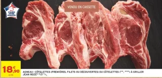 Agneau : Côtelettes (premières, filets ou découvertes) ou côtelettes à griller Jean Rozé