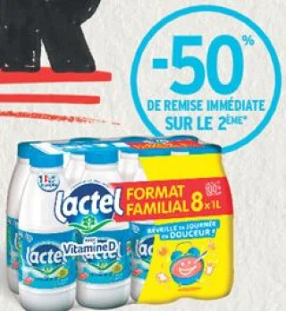 Lait demi-écrémé Lactel Vitamine D