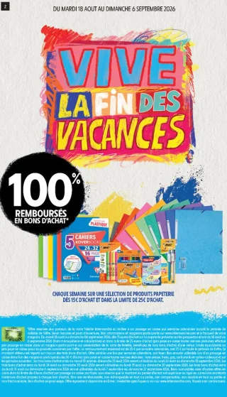 Rentrée scholaire : Bons d'achat