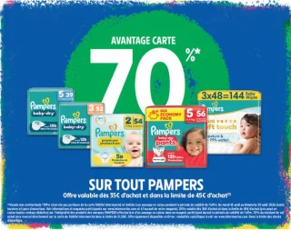 Sur tout Pampers (Couches et lingettes)