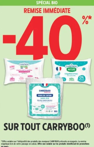 SUR TOUT CARRYBOO (Couches, lingettes, pads de coton)