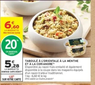 TABOULÉ À L'ORIENTALE À LA MENTHE ET À LA CORIANDRE
