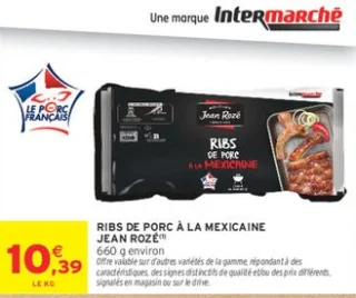 Ribs de Porc à la Mexicaine Jean Rozé