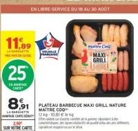 Plateau Barbecue Maxi Grill Nature Maître Coq