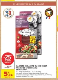 Magrets de Canard du Sud Ouest Tranchés et Séchés X2 Delpeyrat