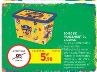 Boite de rangement 7L licence