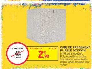 Cube de rangement pliable 30x30cm