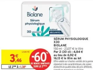 SÉRUM PHYSIOLOGIQUE X30 BIOLANE
