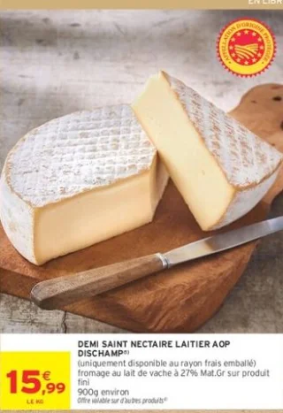 Demi Saint Nectaire Laitier AOP Dischamp