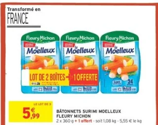 BÂTONNETS SURIMI MOELLEUX FLEURY MICHON