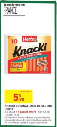 KNACKI ORIGINAL -25% DE SEL X10 HERTA
