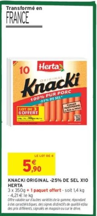 KNACKI ORIGINAL -25% DE SEL X10 HERTA