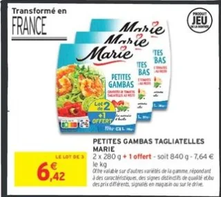 PETITES GAMBAS TAGLIATELLES MARIE