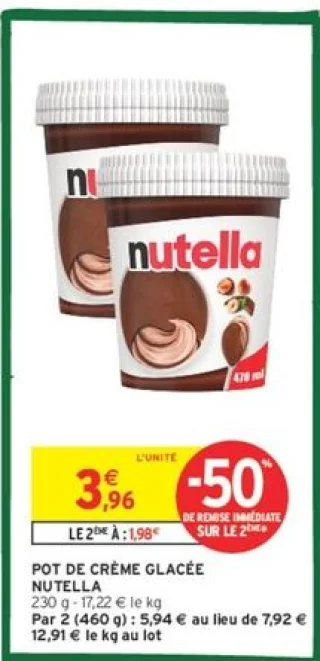 POT DE CRÈME GLACÉE NUTELLA