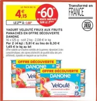 YAOURT VELOUTÉ FRUIX AUX FRUITS PANACHÉS EN OFFRE DÉCOUVERTE DANONE