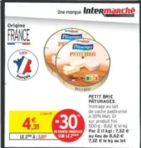 PETIT BRIE PÂTURAGES fromage au lait de vache pasteurisé