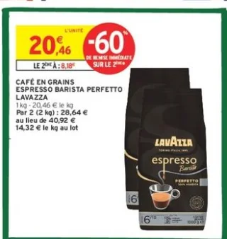 CAFÉ EN GRAINS ESPRESSO BARISTA PERFETTO LAVAZZA