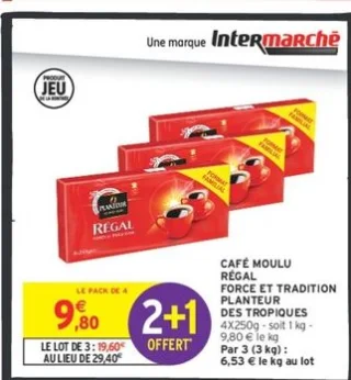 CAFÉ MOULU RÉGAL FORCE ET TRADITION PLANTEUR DES TROPIQUES