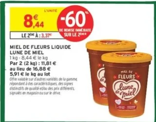 Miel de Fleurs Liquide Lune de Miel
