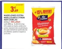 Madeleines Extra Moelleuses Citron Ker Cadelac