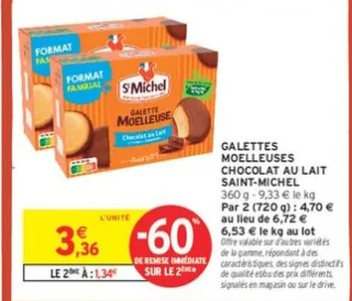 GALETTES MOELLEUSES CHOCOLAT AU L'AIT SAINT-MICHEL