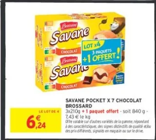 SAVANE POCKET X 7 CHOCOLAT BROSSARD