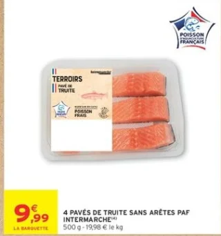 4 Pavés de truite sans arêtes PAF Intermarché
