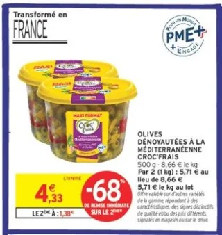 Olives dénoyautées à la méditerranéenne Croc'Frais