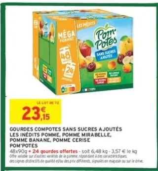 Gourdes compotes sans sucres ajoutés Pom'Potes