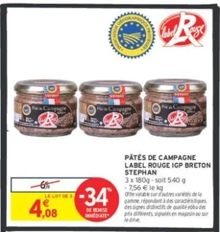 Pâtés de campagne Label Rouge IGP Breton Stephan