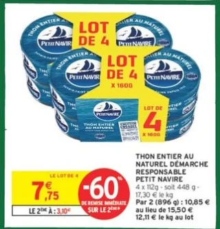 Thon entier au naturel démarche responsable Petit Navire