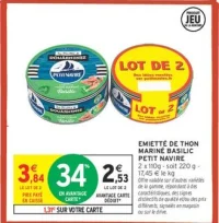 Emietté de thon mariné basilic Petit Navire