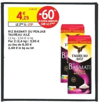 RIZ BASMATI DU PENJAB TAUREAU AILÉ