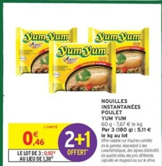 NOUILLES INSTANTANÉES POULET YUM YUM