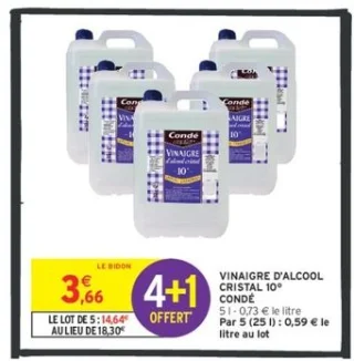 VINAIGRE D'ALCOOL CRISTAL 10° CONDÉ