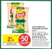 CHIPS RECETTE PAYSANNE NATURE LAY'S