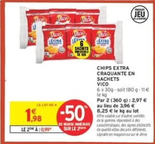 CHIPS EXTRA CRAQUANTE EN SACHETS VICO
