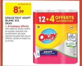 Essuie-Tout Adapt Blanc x12 Okay